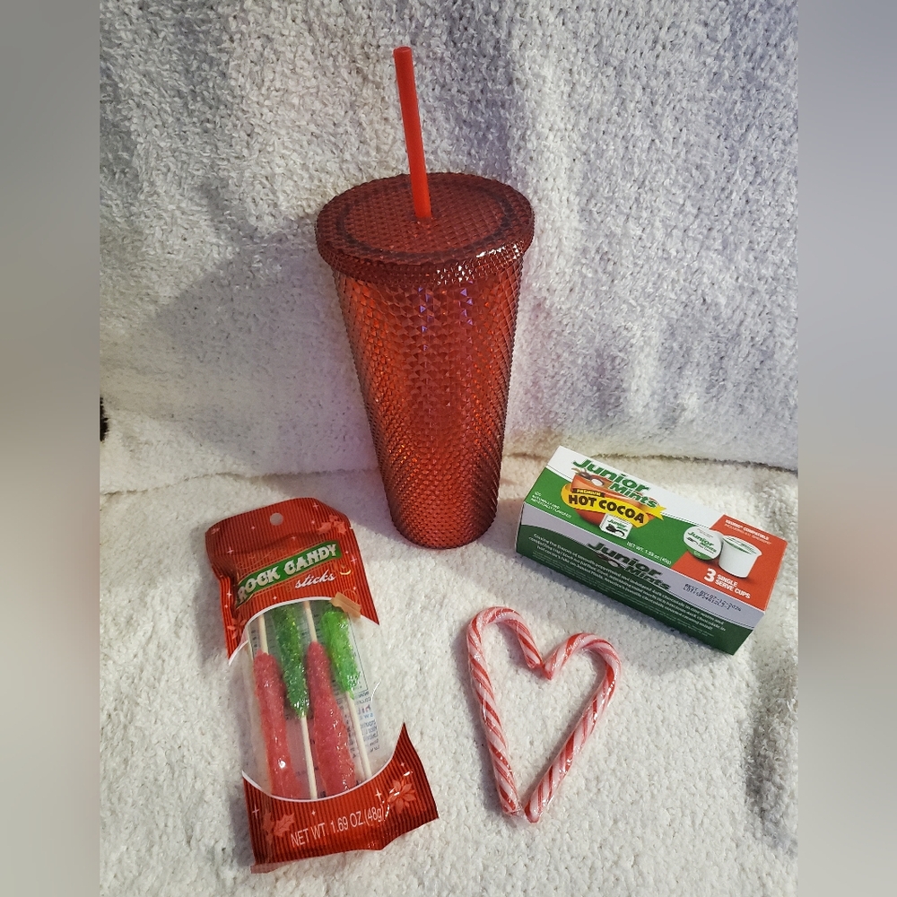 Red Christmas Tumbler to go Cup Gift Set